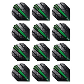 RED DRAGON Hardcore Radical Green Flash Dart Flights - 4 Sets Per Pack (12 Dart Flights in Total)