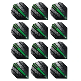 RED DRAGON Hardcore Radical Green Flash Dart Flights - 4 Sets Per Pack (12 Dart Flights in Total)