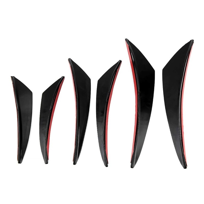 Front Lip Spoiler Splitter, 6 Pieces Gloss Black Car Front