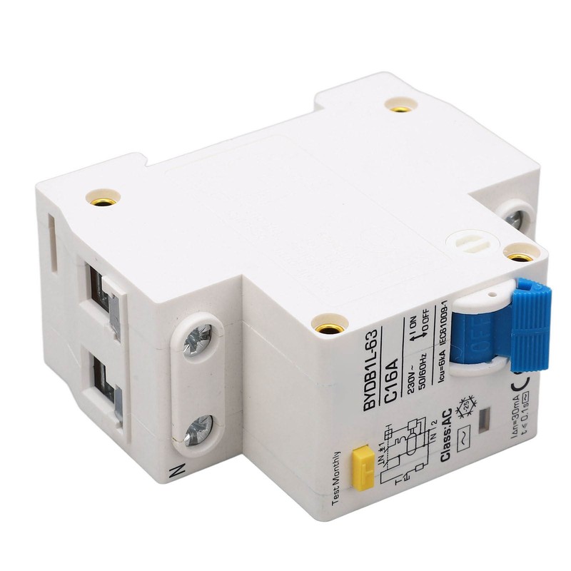 Circuit Breaker 1P+N AC 16A Residual Current Earth Leakage Protection