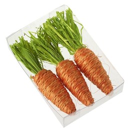 Heaven Sends Set of 3 Wicker Easter Carrots – Rustic Decorative Spring Ornaments for Easter Displays, Baskets & Table Décor