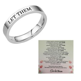 ULLKEL Let Them Ring Self Worth Motivation Ring to Sorority Sisters Best Friends Inspirational Friendship Gift Jewelry for Women, 9, Metal, No Gemstone