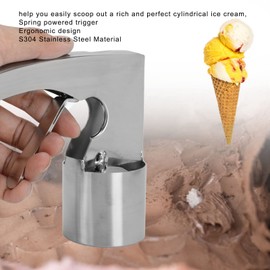 Thrifty Old Time Ice Cream Scooper, Original 304 Stainless Steel Scoop and Cylinder Ice Cream Scoop with Spring Operated Trigger, Commercial Quality, Large Volume, Adjustable Thickness, Ice Cream Scoops