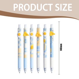 Set of 6 Gel Pens, Rollerball Pen Erasable Retractable Limited Edition Removable and Recombinable Decorative Animals, Gel Pens Erasable for Students Gift, School Supplies School Office Supplies