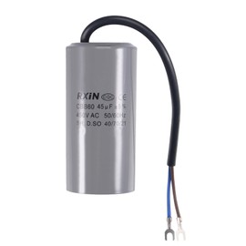 BOXONLY CBB60 45uF Run Capacitor 450V AC 40/70/21 ±5% 50/60Hz Cylinder 50x100mm 2 Wires with Terminal for Air Compressor Water Pump Motor