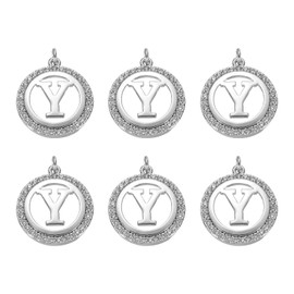 Sourcing Map 6 Pcs Silver-Y Letter Charm Pendant for Necklace, Bracelet, Earring, DIY, Copper, Rhinestone, Adults, Unisex, Bohemian, Pave, Polished, Necklace