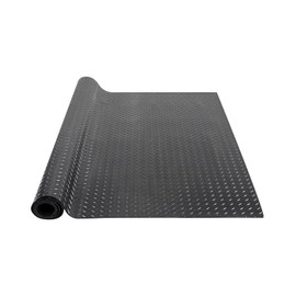 VEVOR Diamond-Plate Rubber Flooring Roll, 3 mm x 4 ft x 6 ft Garage Floor Mat, SBR Rubber Garage Flooring Roll, Easy to Clean, Diamond Plate Rubber Mat for Under Cars, Garage Industry Gym, Black