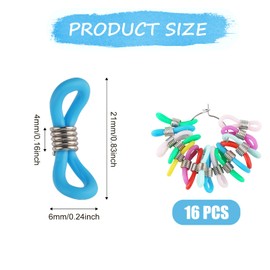 16pcs Rubber Knitting Needle Stoppers Pouch, Colorful Hugger with Storage Iron Wire Prevent Slipping Off Stitch Needle Tip End Caps Crocheting Knit Project Supplies Accessories Kit and Gadgets