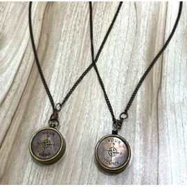 THOR INSTRUMENTS Your Tommy Your Tubbo Compass Necklace Pair - Love Pendent Compass - Your Tubbo Antique Brass Compass Locket Mine Craft