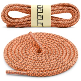 DELELE 2 Pairs 4/25" Thick Round Reflective Shoe Laces Yellow Orange Safety Highlight Rope 63 inches