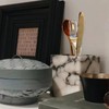 Artisanal Abode Natural Marble Pencil Pen Holder, Double Layer Desk