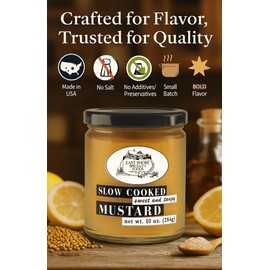 East Shore Sweet & Tangy Mustard – Gourmet Yellow Mustard for Pretzels, Sandwiches, Glazes & Marinades – Bold Dipping Mustard – No Preservatives – 10 oz Glass Jar – Made in Wisconsin