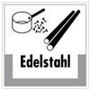 Sticker Note Waste Labelling "Stainless Steel" Waste Disposal Recycling Sign Film, Grey, 5-40 cm, Made in Germany, Sizes Name: 20 x 20 cm