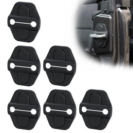 EKUWU 6 PCS Car Door Lock Cover Buckle, Compatible with 2018-2025 Jeep Wrangler JL JLU 4XE 392 Sahara Sports Freedom Rubicon X Unlimited, 2020-2025 Gladiator JT, Door Latch Cover Parts Accessories