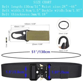 AngelReally Tactical Belt for Men, Military Style Nylon Web Rigger Belt Accessories with Heavy-Duty Quick-Release Waistband for Cargo Pants Jeans (1 Khaki)