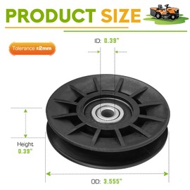 HuaZoon 194326 532194326 705079 Idler Pulley for AYP Husqvarna Poulan Jonsered 2348LS 2354GXLS GT48XLS GT52XLS TS342 TS343 2 Pack