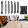 Screw Remover,6pcs Stripped Screw Remover,Damaged Screw Extractor Set Speed Steel,Easy