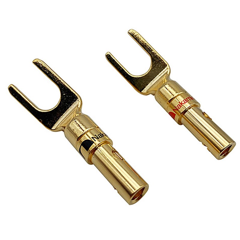 Ruiwaer 4PCS Gold Plated Speaker Spade Connectors Y Plug Spade