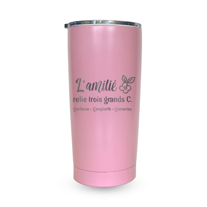 Verre gravé - L'amitié relie Trois Grands C. - Verre