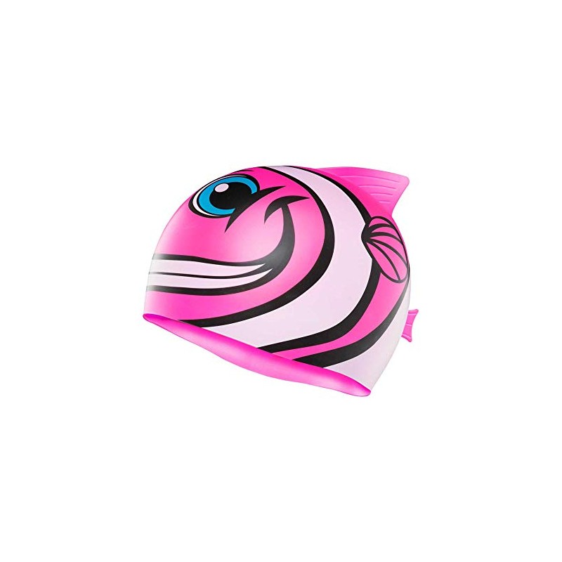 TYR Kids Character Happy Fish Swim Cap Pink