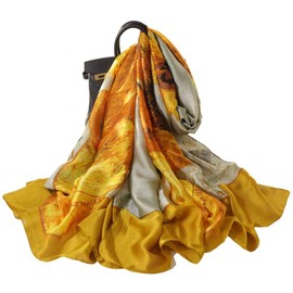 Acotavie Scarfs for Women Fashion Scarves Long Satin Silk Feeling Scarf Lightweight Sunscreen Shawls (F-42)