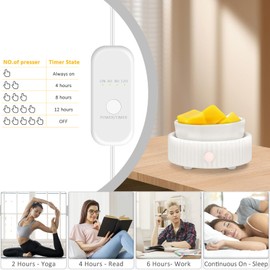 Wax Melt Warmer with 4 Timer & PTC Heating- Ceramic Fragrance 3-in-1 Oil Burner Electric Candle Wax Melter for Home Office Bedroom Fragrance, Home Décor and Gift Choice