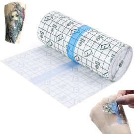 Vendaje para tatuajes，10 m * 15 cm-película transparente impermeable，vendaje para el cuidado posterior del tatuaje película transparente suministros rollo，cinta para tatuajes