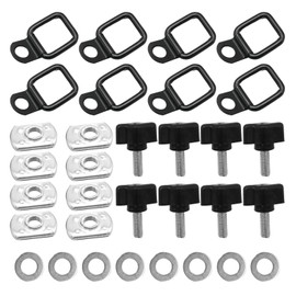 Hoypeyfiy 8Pcs Hard Top Thumb Screws Nuts Kits with Washer Tie-Down D-Rings Replacement for Jeep Wrangler YJ TJ JK 1995-2018 Quick Removal Fastener