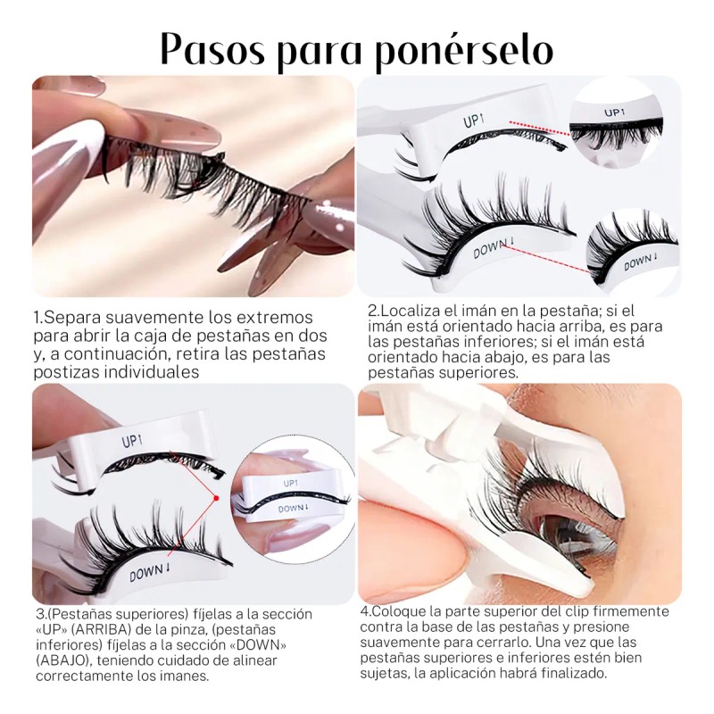 Kit De Pestañas Magnéticas Reutilizables Con Aplicador