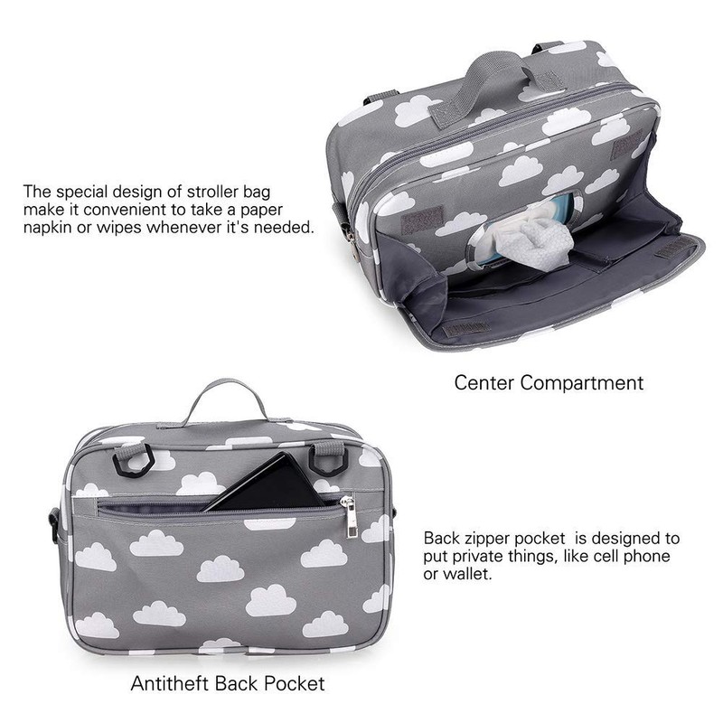 Baby Stroller Storage Bag Waterproof Hanging Portable Baby Changing Bag