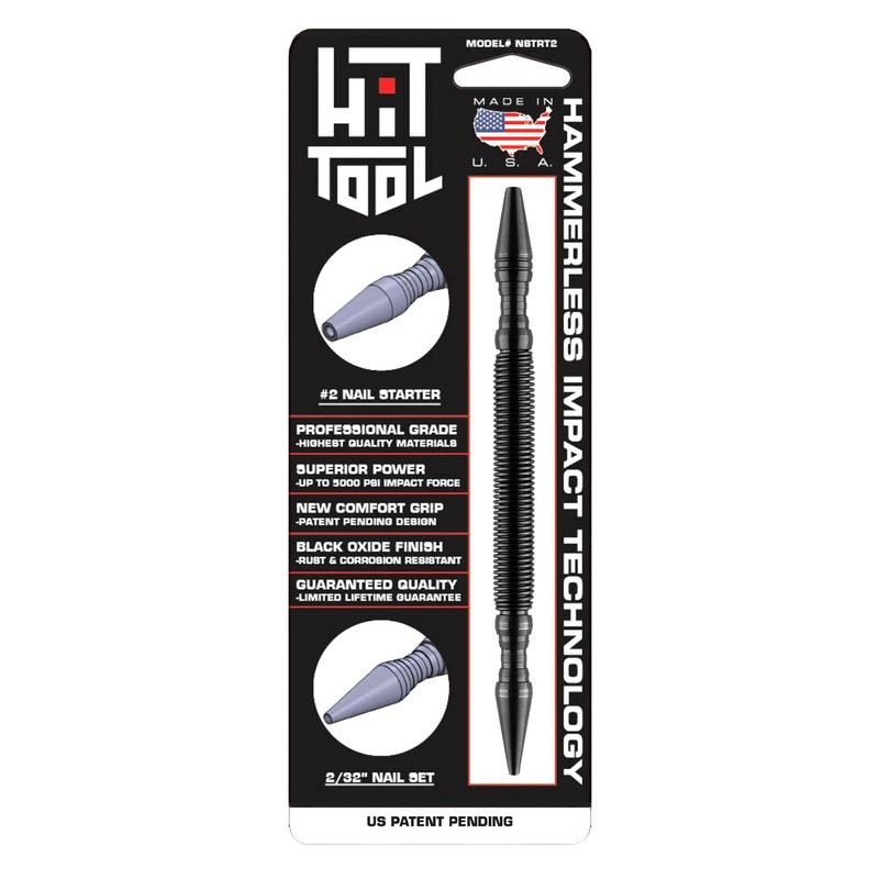 HIT Tools Dual-Tip Nail Starter & 2/32" Nail Setter –