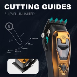 VGR 668 Hair Clippers for Men Professional, 11000 RPM Vector Motor Barber Clippers Cordless Ceramic & DLC Blade Hair Cutting Kit, Metal Body 3 Modular Replaceable Body Lids with Travel Case