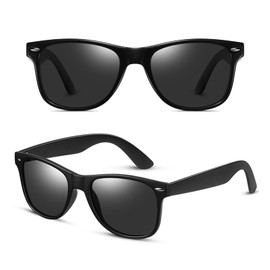 WMAO Polarized Trendy Square Sunglasses for Mens Womens Black Retro Driving Fishing Sun Glasses UV400 Protection