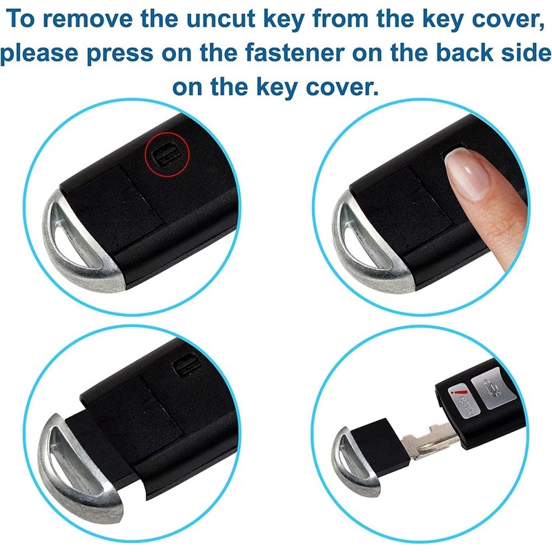 HQRP - Carcasa para llave a distancia sin llave con