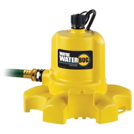 WAYNE - WaterBUG 1/6 HP 1350 GPH Submersible Pump with Multi-Flo Technology - Water Removal and Transfer Pump, Yellow