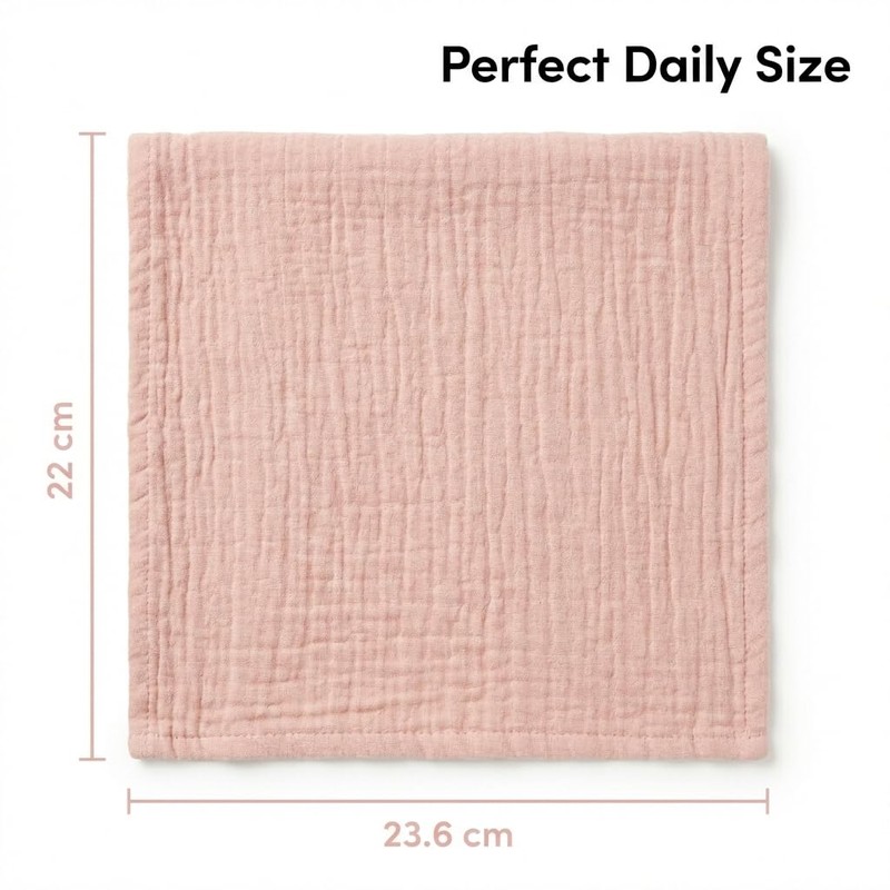 CleaZeny 4-Pack 100% Cotton Muslin Face Cloths, 4-Layer Baby Washcloths