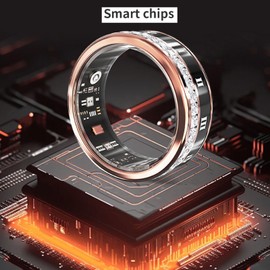 Smart Ring,Water Proof Fitness Ti Steel Roman Numerals Smart Ring Health Tracker,Smart Ring Health Tracker Men (8)