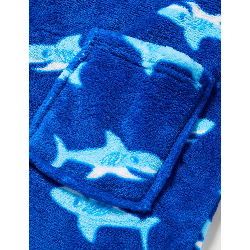 Playshoes Fleece Bathrobe, Unisex Children's Dressing Gown, Shark