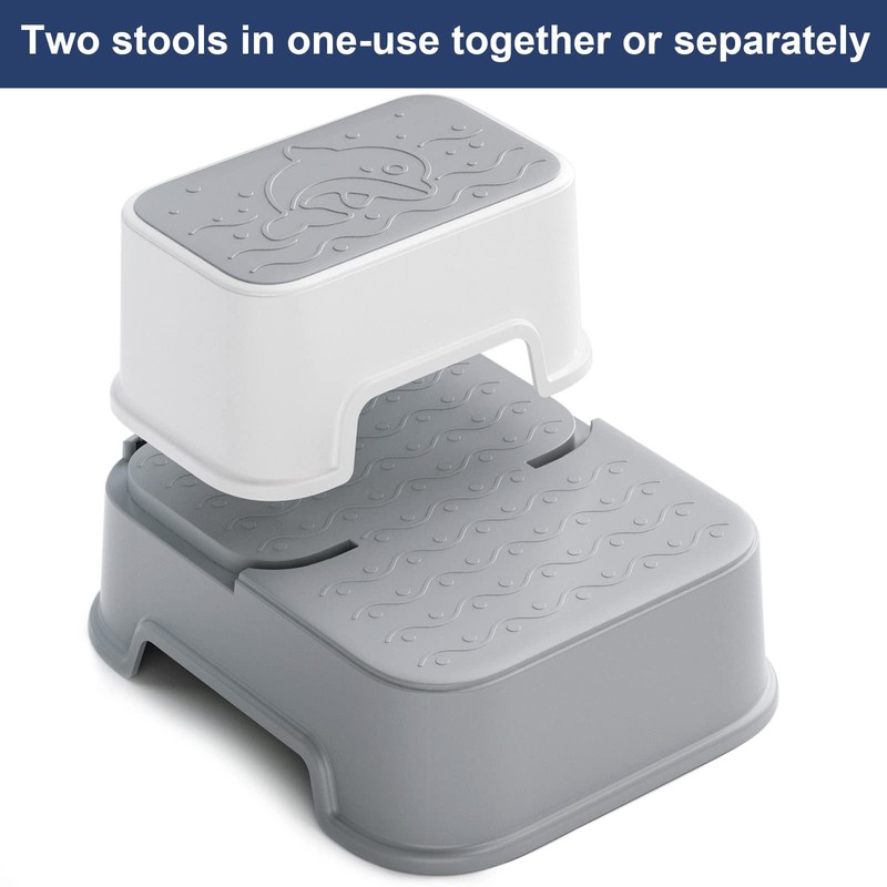 2 Step Stool for Kids (2 Packs),Toddler Stool for Bathroom