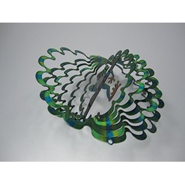 WorldaWhirl Whirligig 3D Wind Spinner Hand Painted Stainless Steel Twister Frog (6.5" Inch, Multi Color)