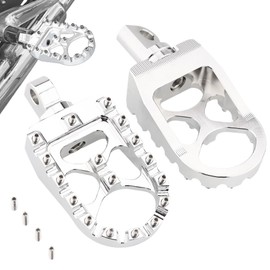 TSUNG Off Road Motorcycle Foot Pegs MX Style Footpegs – Compatible with Dyna, Fatboy, Sportster, Iron 883, CNC Wide 360° Rotating Foot Pedals (Chrome)