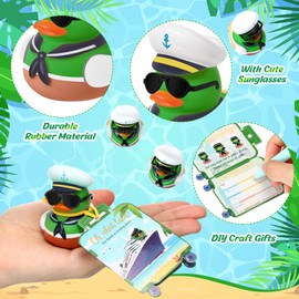 Simgoing 200 Pcs Mallard Duck Tag Cruise Kit Includes Mini Cruising Rubber Ducks Luggage Shaped Tags Elastic Rubber Bands and Mini Sunglasses for Hiding Ducking Luggage Carnival Party Game Rewards