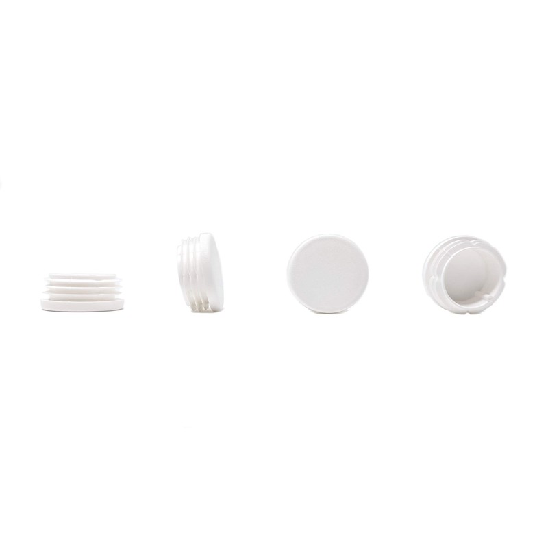 40mm Plastic End Caps, White Tube Inserts, Pack of 4