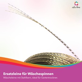 Colorhome Clothesline Clothes Line Stretch Free Weather-Resistant Heavy Duty with Steel Insert 72 m Diameter 2.8 mm