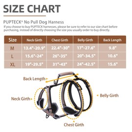 PUPTECK Escape Proof Dog Harness with Padded Handle, No Pull Pet Vest Harness Durable Reflective for Medium Large Dogs Walking Training and Running, Moccasin, XL