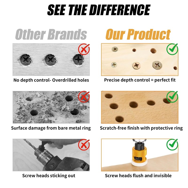 6PCS Countersink Drill Bit Set: Four Flute Countersink with Four