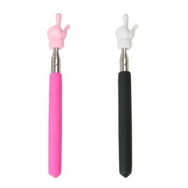 Pack of 2 Telescopic Pointing Stick, Extendable Hand Pointer, Finger Pointer Pointer, Teaching Pointer, Pointer for Classroom, Teaching Presentations (Black, Pink)