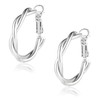 Silver Hoop Earrings, Silver Twisted Hoops,Twisted Rope Hoop Earrings,Hypoallergenic Lightweight