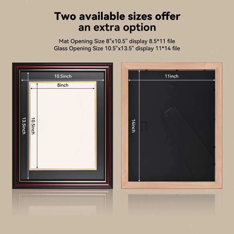 GAMYPET Solid Wood Diploma Frame 8.5 x 11 Certificate Frames