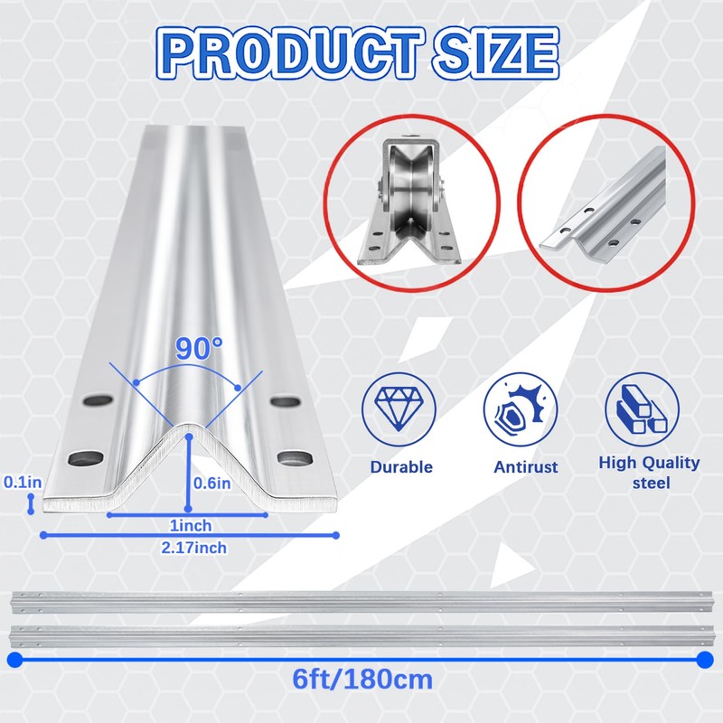18 Ft V-Track Galvanized Inverted V Track for 1'' OD